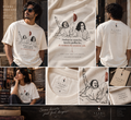 Nusrat Jaun literary T-shirt — realistic editorial product lookbook for Syahi Threads