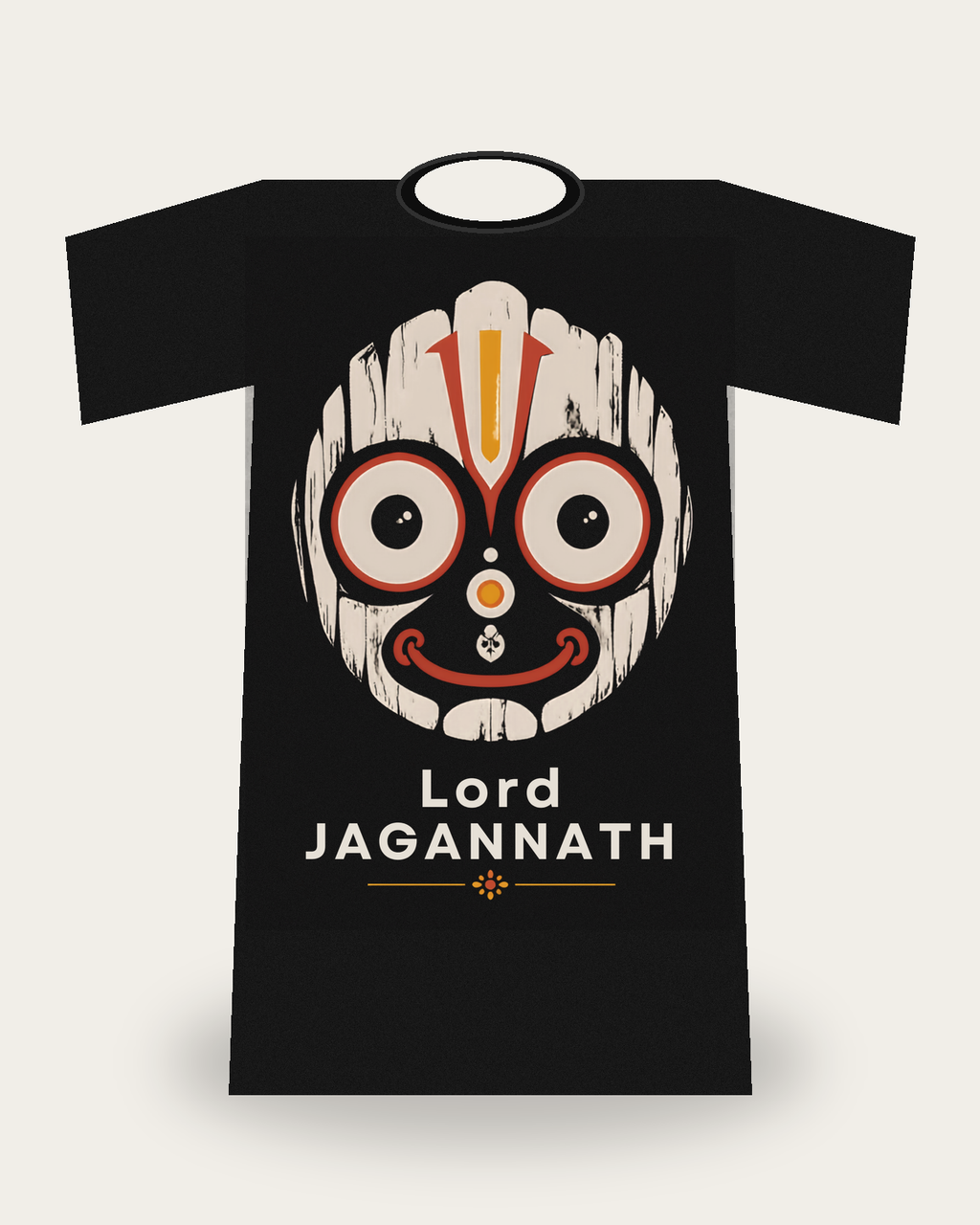 Jagannath The Cosmic Eyes T-shirt clean front product mockup by Syahi Threads