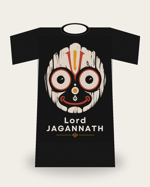 Jagannath The Cosmic Eyes T-shirt clean front product mockup by Syahi Threads