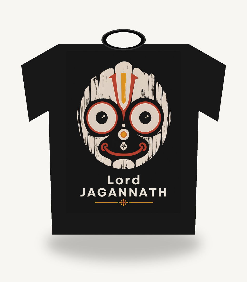 Jagannath The Cosmic Eyes T-shirt studio front mockup by Syahi Threads