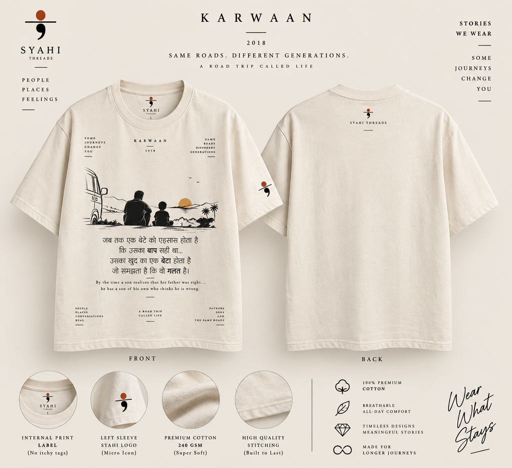 Karwaan Syahi Editions T-shirt front and back product presentation
