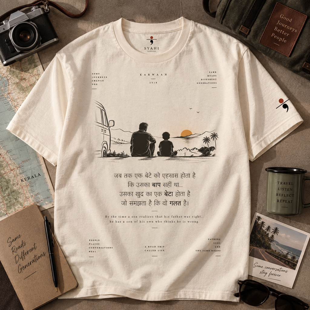 Chhaava Tum Namak Nahi Chandan off-white t-shirt studio flat lay