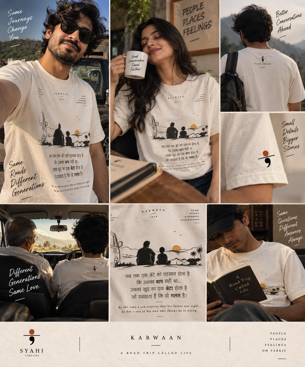Karwaan Syahi Editions T-shirt UGC lifestyle presentation
