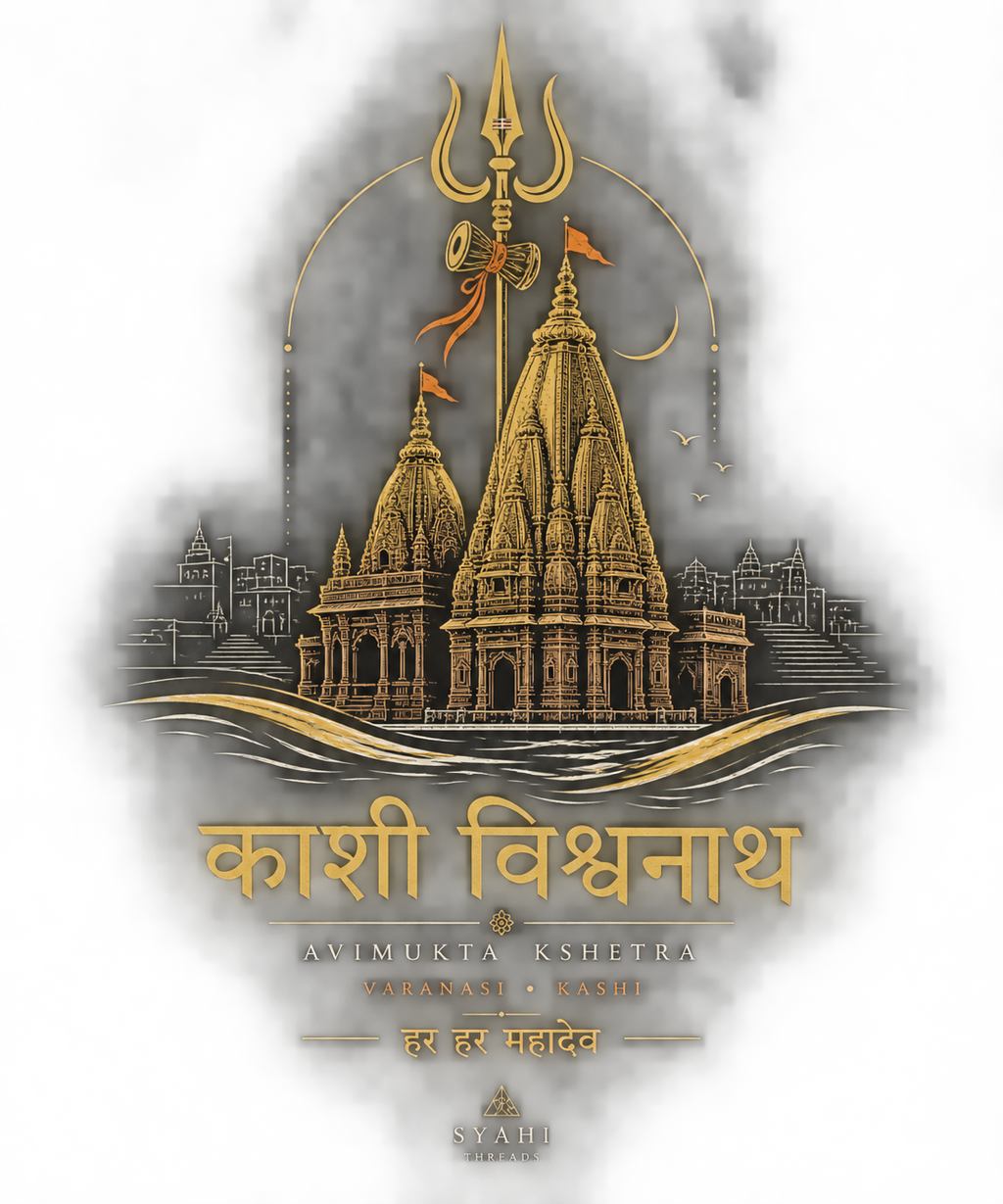 Kashi Vishwanath The Crescent Axis master devotional artwork by Syahi Threads