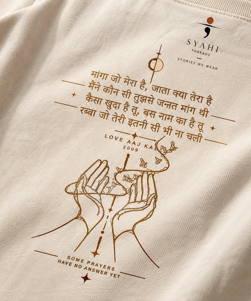 Love Aaj Kal 2009 Syahi Threads T-shirt macro print detail