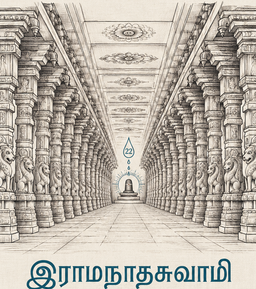 Rameshwaram The Infinite Corridor artwork detail from the exact approved master artwork by Syahi Threads