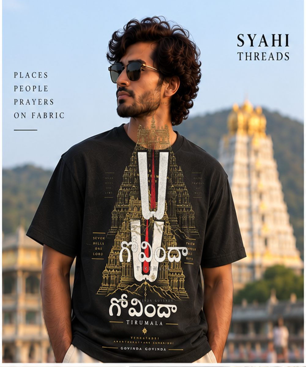 Venkateswara The Eternal Namam revised front model mockup using the exact approved master artwork